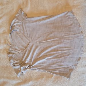 Heathered grey love v neck t-shirt Lululemon size 8